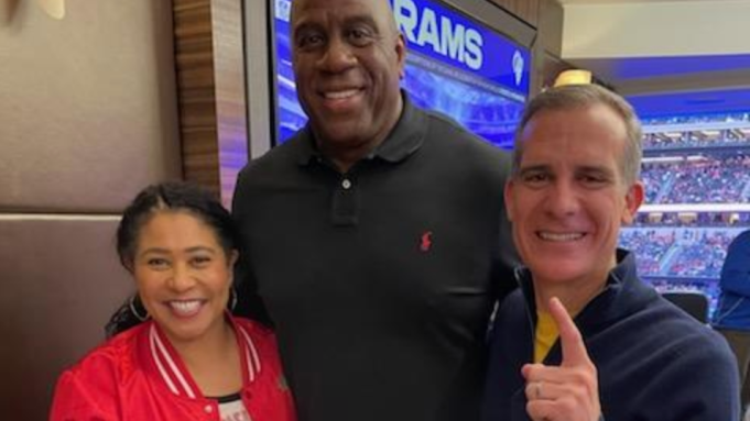 L.A. Mayor Says He Held His Breath While Taking Maskless Photo With Magic Johnson