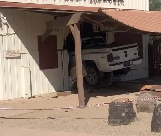 Naked Man Crashes Truck Into Arizona History Museum