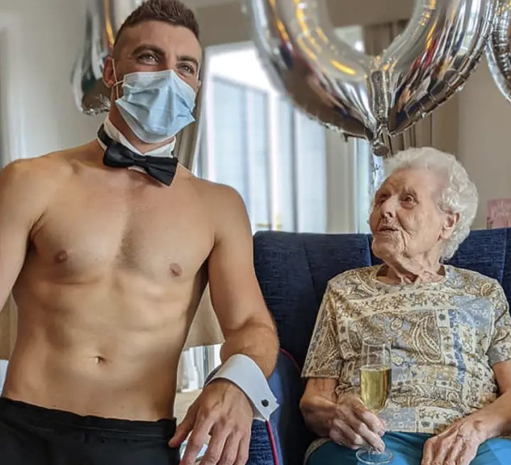 Granny Celebrates 106th Birthday With Naked Waiter