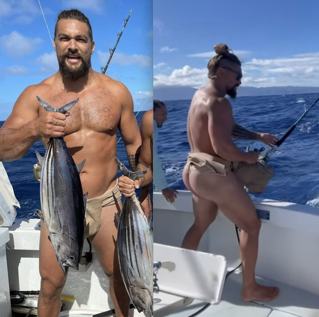 Jason Momoa Shows Off Thicc Muscle Ass And Nearly Naked Ripped Body While Fishing