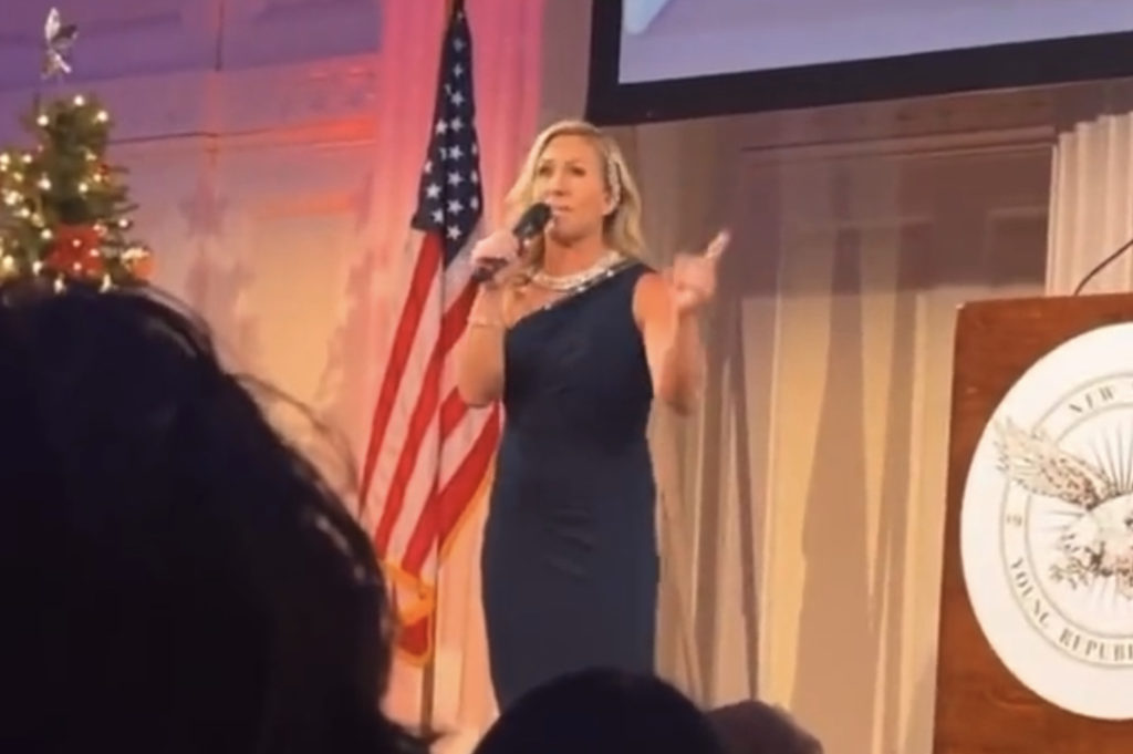 GOP Congresswoman Marjorie Taylor Greene Delivers Speech On Butt Plugs And Dildos At Young Republicans Gala