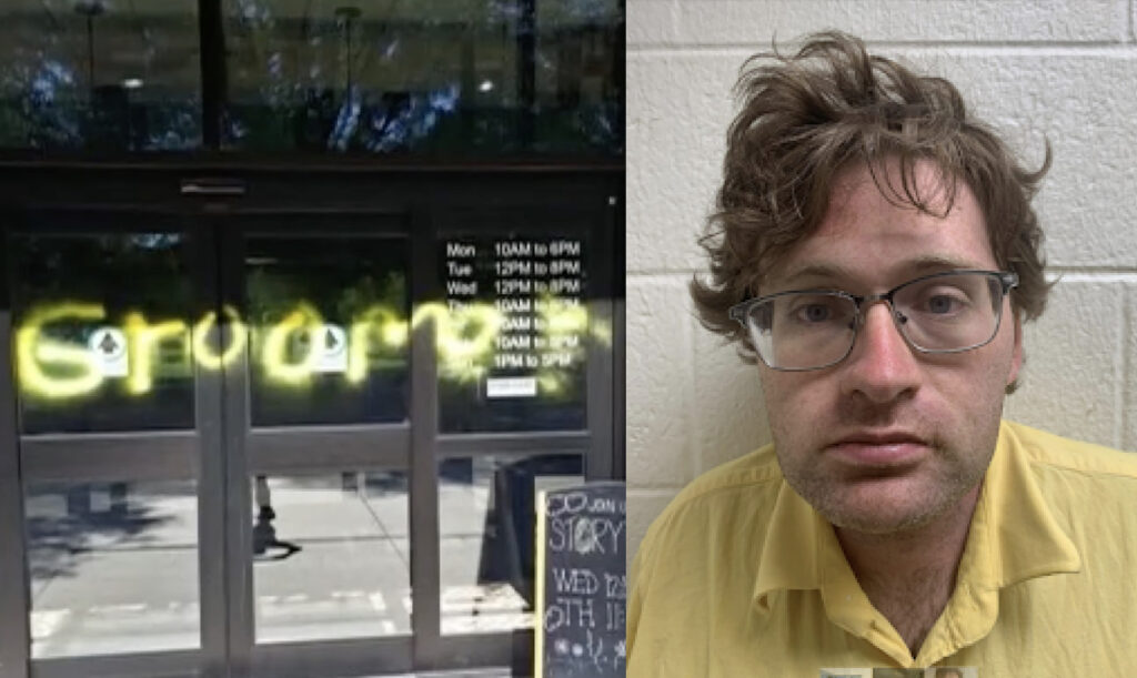 Maryland Bigot Arrested For Spray-Painting “Groomer” On Library Doors Also Charged With Child Porn