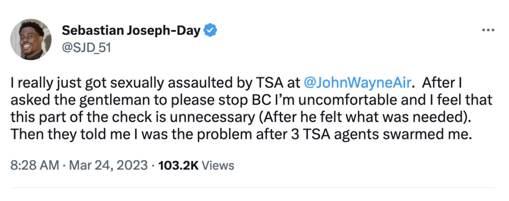 NFL Player Claims He Was Sexually Assaulted By Male TSA Agent