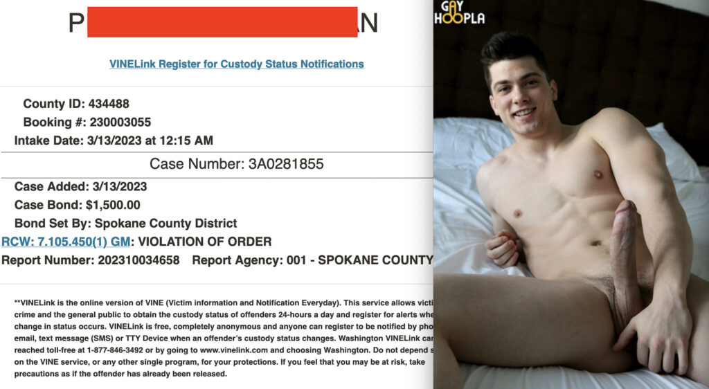 [UPDATED] Gay-For-Pay Porn Star Collin Simpson Jailed For Violating Restraining Order, Unable To Make $1,500 Bail