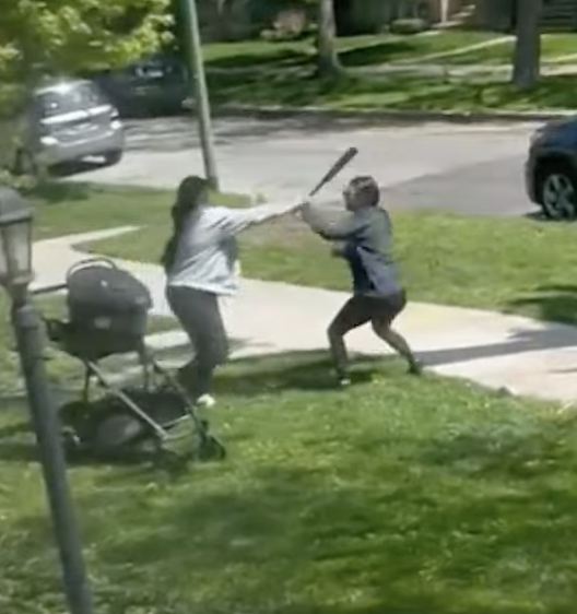 Bat-Wielding Psychopath Attacks Woman Pushing Baby Stroller