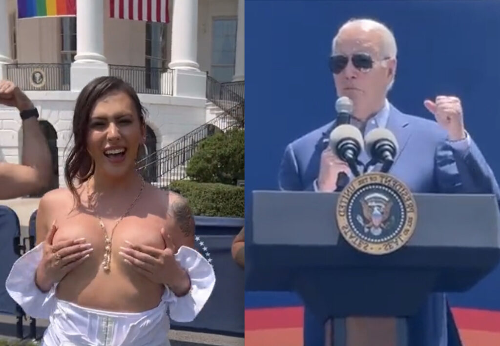 Trans TikToker Banned From White House After Stripping Naked And Jiggling Breasts At Joe Biden LGBT Pride Event With Children