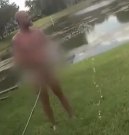 Naked Florida Man Battles Cops With Hose And Seaweed After Jumping Into Pond