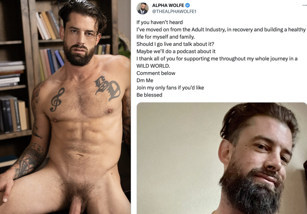 Gay-For-Pay Porn Star Alpha Wolfe Announces Retirement From Adult Industry And 90-Day Sobriety From Drugs And Alcohol