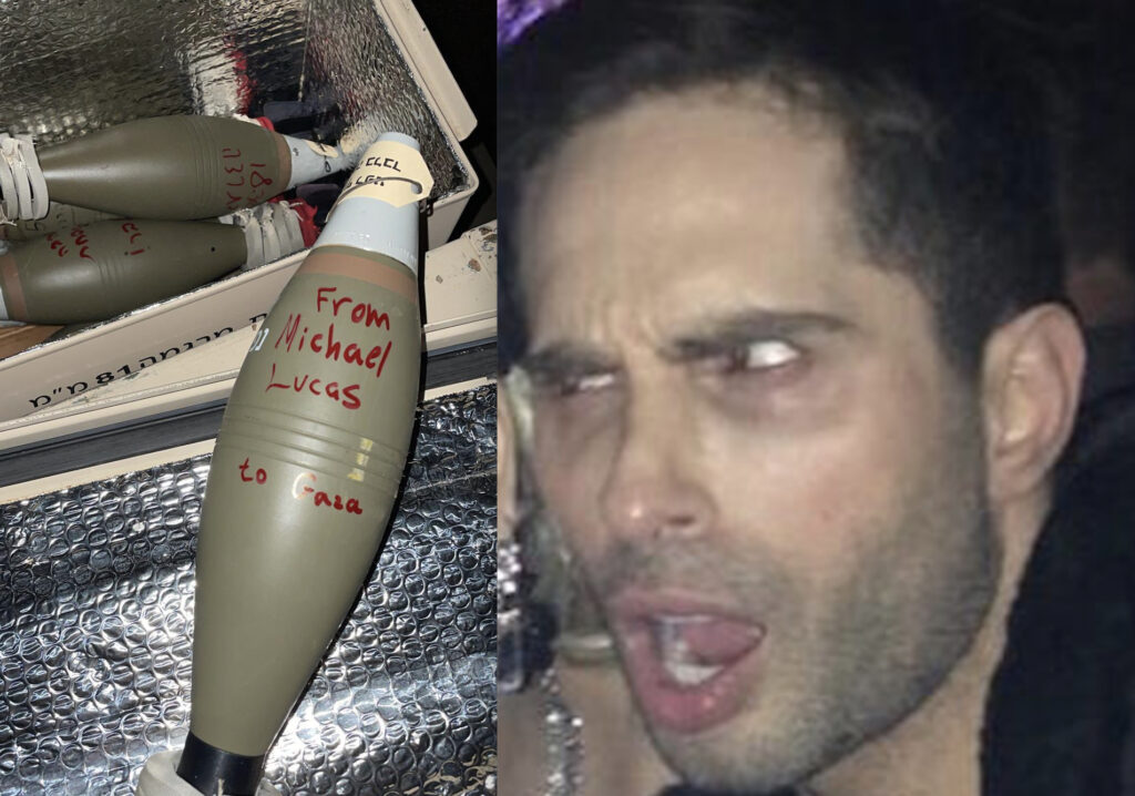 [UPDATED] Right-Wing Gay Porn Zionist Michael Lucas Brags About His Name Being Written On Israeli Missile Used To Murder Children