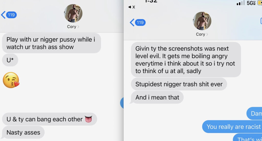 Racist Gay Porn Star Cory Mendelsohn (a.k.a. Big C) Uses N-Word Multiple Times In Texts Shared By Former Co-Star Ty Santana