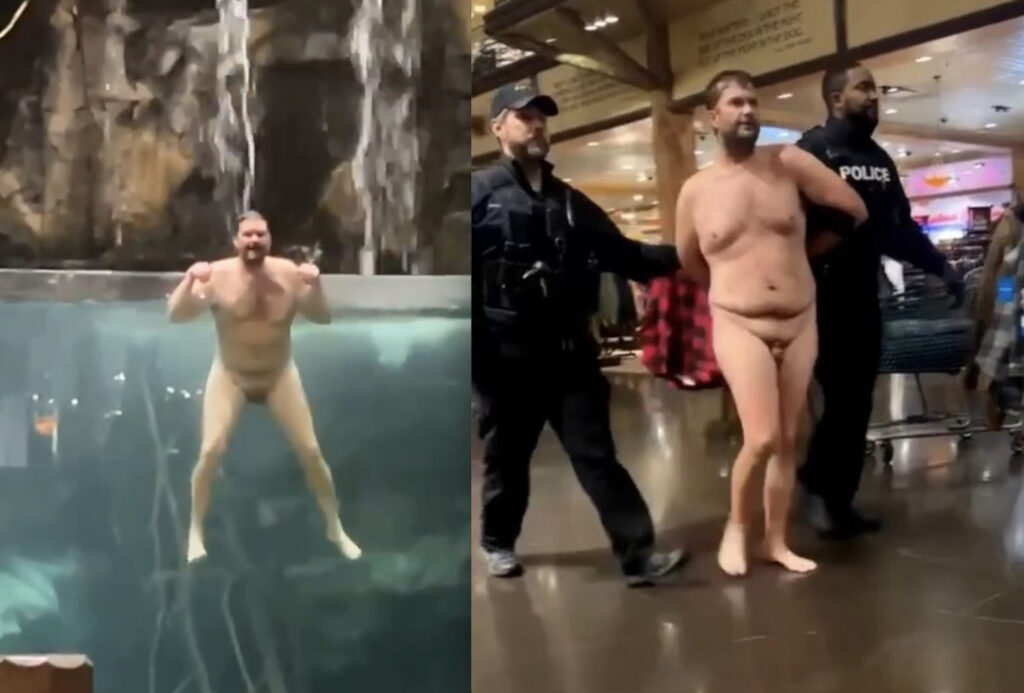 Alabama Man Crashes Car In Bass Pro Shops Parking Lot, Then Strips Completely Naked And Jumps Into Giant Fish Tank