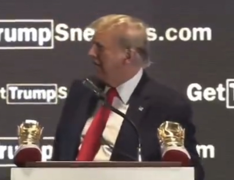 Trump Booed While Trying To Sell $399 Sneakers At Shoe Convention