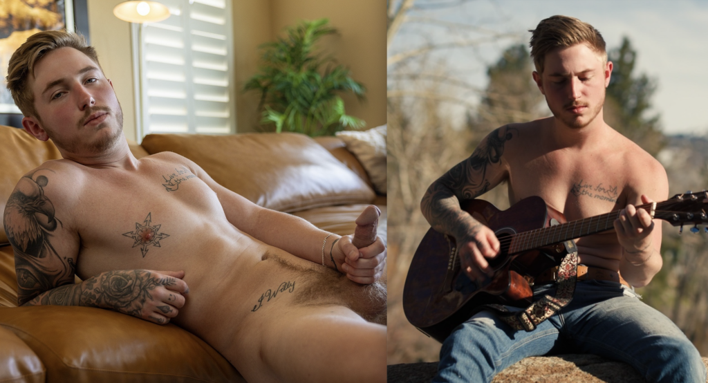 Ben Strokes His Cock And Plays The Guitar In Corbin Fisher Debut