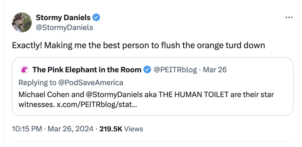“Orange Turd”: Testimony From Stormy Daniels Concludes As Trump Lawyer Slut-Shames Porn Actress