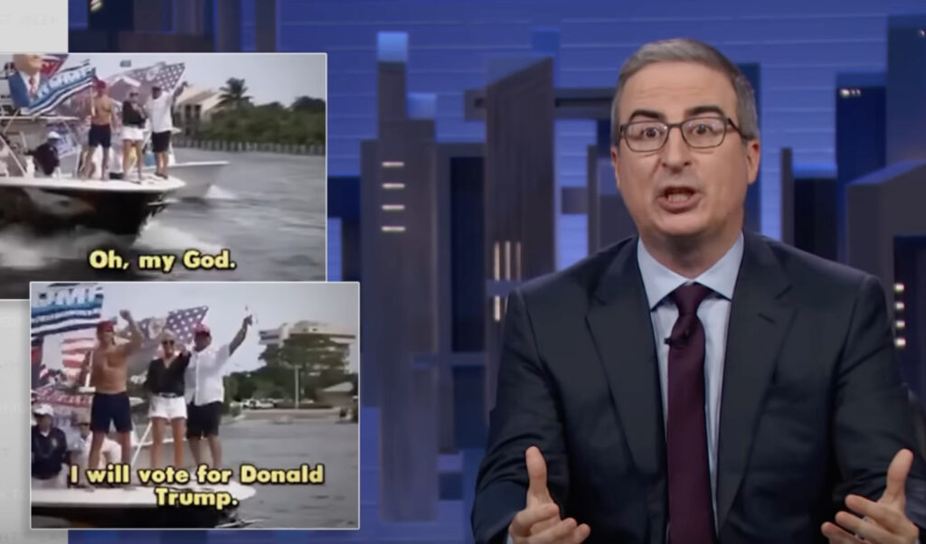 John Oliver On Voters Undecided About Trump Vs. Harris: “Like Debating Which Color To Paint The Living Room When Your House Is On Fucking Fire”