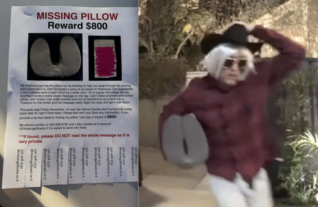 L.A. Woman Offers $900 Reward For Stolen Pillow With Secret Message Written On Tag