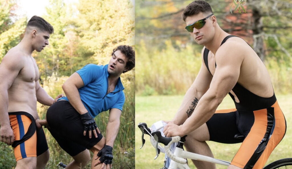 Malik Delgaty Wears Gay Ass Bodysuit While Butt Fucking Mike Monroe Bareback In The Woods