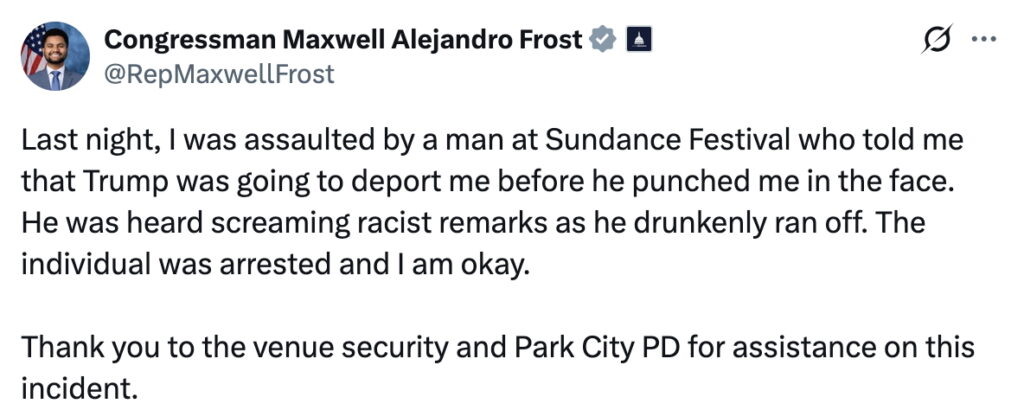 Congressman Assaulted By Racist MAGAt At Sundance