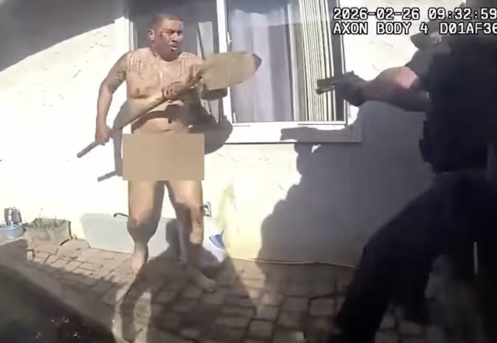 California Police Release Bodycam Footage Of Completely Naked Man With Shovel Being Tased And Shot By Officers