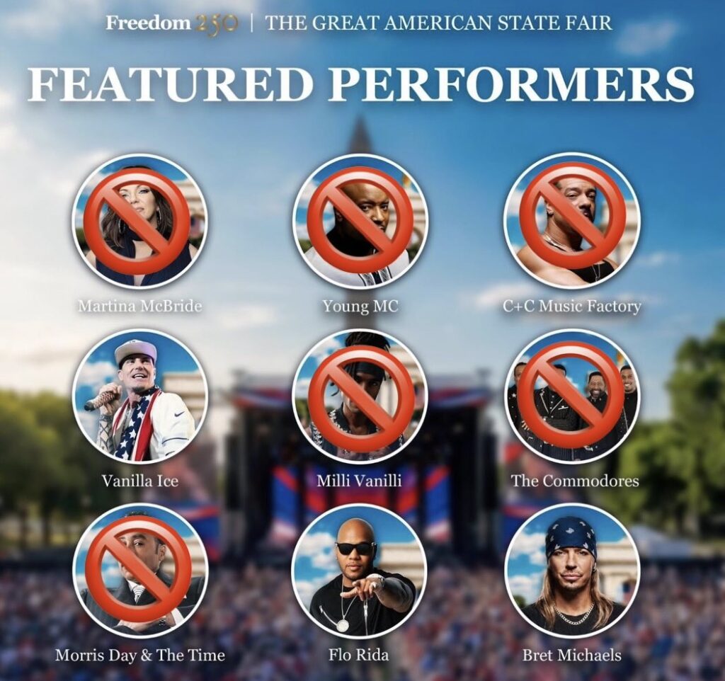 [UPDATED] “Freedom 250” Celebration On National Mall To Feature Milli Vanilli, Flo Rida, Vanilla Ice, And More