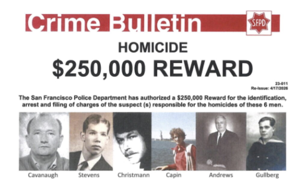 Police Offer $250,000 Reward In San Francisco Cold Case Murders Of Gay Men