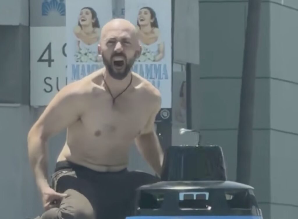 Half Naked Man Goes On Rampage Attacking Waymo Car In Hollywood